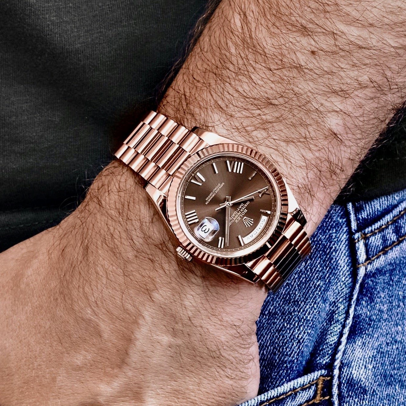 Đồng hồ Rolex Day-Date 228235 Mặt ChocolateCọc La Mã 40mm